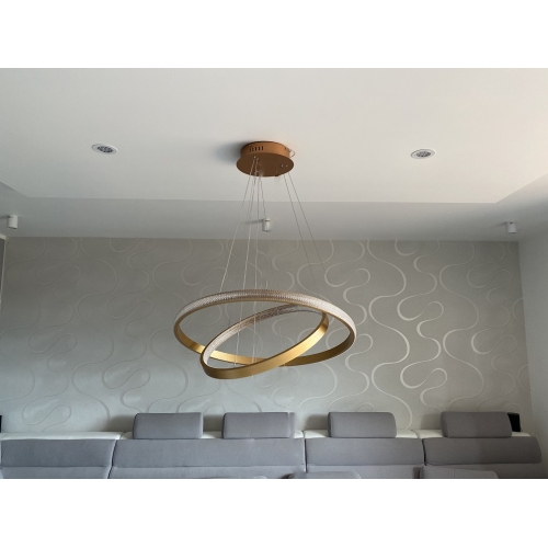 Złota wisząca lampa LED ring 80cm 88Watt L131